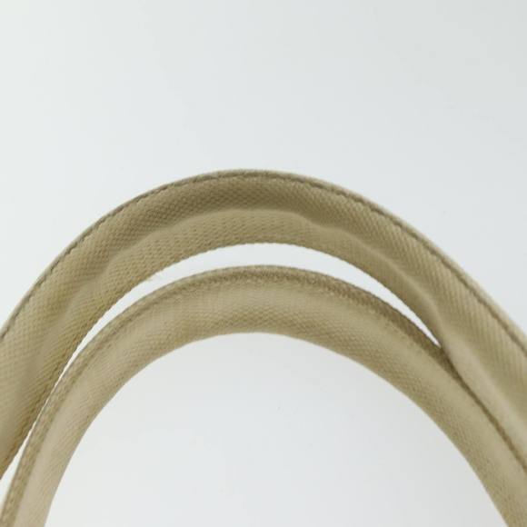 PRADA Canapa MM Hand Bag Canvas Cream Auth 83516 - Picture 8 of 16